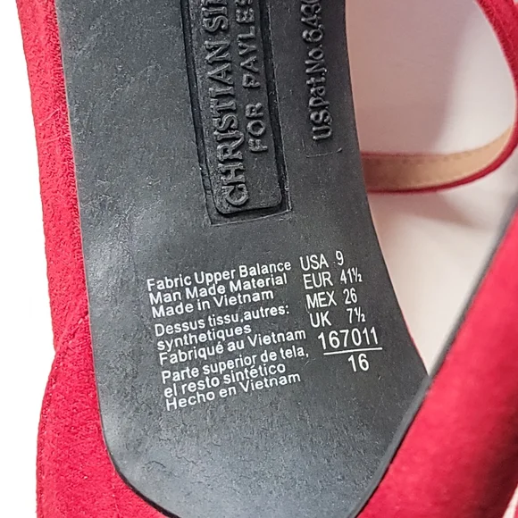 Christian Siriano Red Suede Pumps Size 9 - Picture 7 of 8